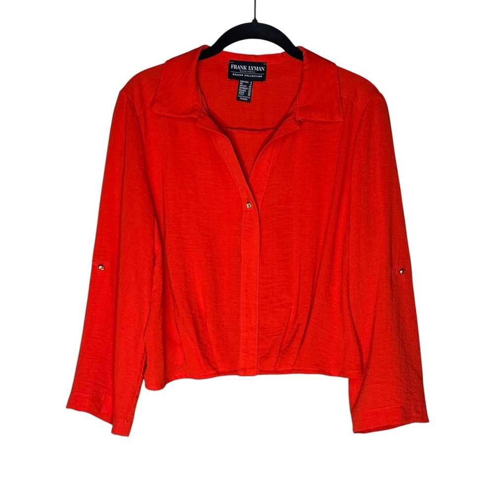 Frank Lyman Montreal Red Button Up Top Design Collection‎ Size 4